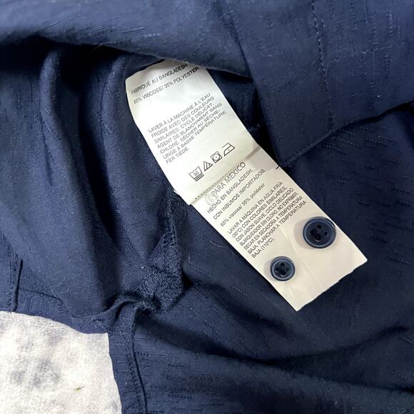 Cubavera Button Down Navy Shirt Mens Sz Large - Picture 4 of 7